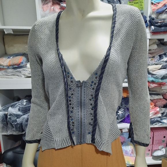 Free People Knit Three-Quarter Sleeve Length Top - Picture 6 of 15